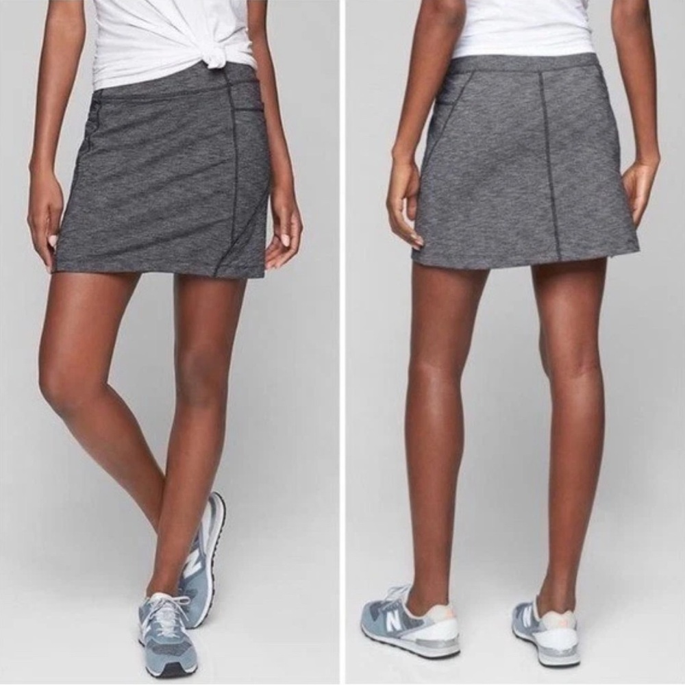 ATHLETA Excursion Skort Skirt Charcoal Gray Upf 50+
